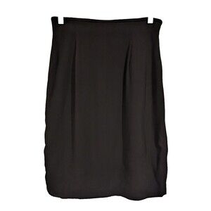 Vintage Via Seta‎ By Norma Flanagan Black Silk Skirt Sz 8 Office Carreer
